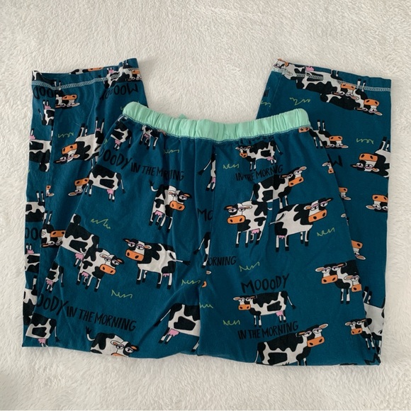 Women’s Small LAZY ONE Moody In The Morning Cow 100% Cotton Pajama Lounge Set - Picture 8 of 10